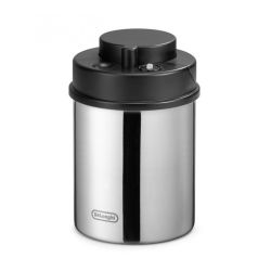 DeLonghi stainless steel vakumska posuda za očuvanje svežine kafe u SIVOJ boji