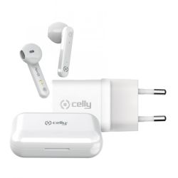 CELLY Glava punjača i True Wireless slušalice NEWGENKITPRO20W u BELOJ boji